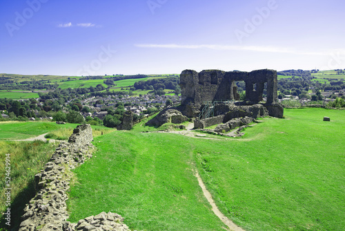 Panoramic view of Kendal Castle ruins. photo