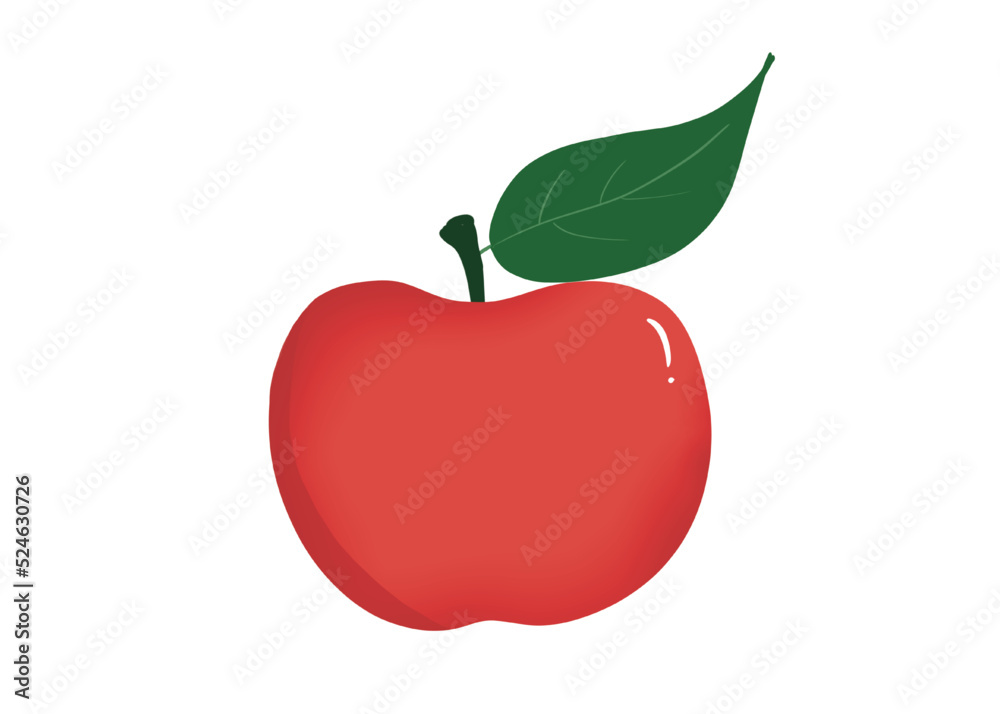 Illustration de Pomme rouge avec feuille verte, sans fond Illustration de Pomme rouge avec feuille verte, sans fond