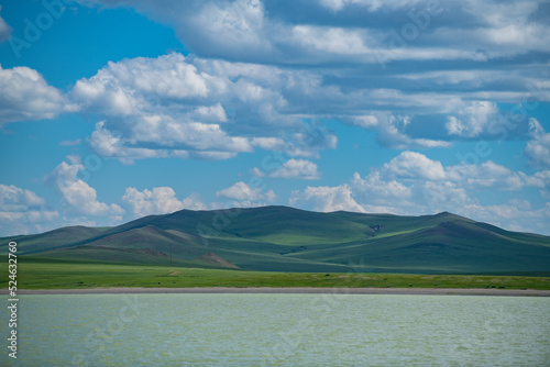 lake and mountains in Mongolia