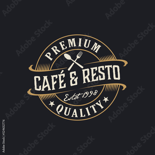 vintage logo cafe and restaurant template illustration