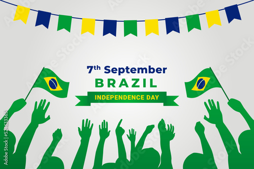 Brazil Independence Day 7 September Background for Greeting Card, Banner template, poster vector illustration