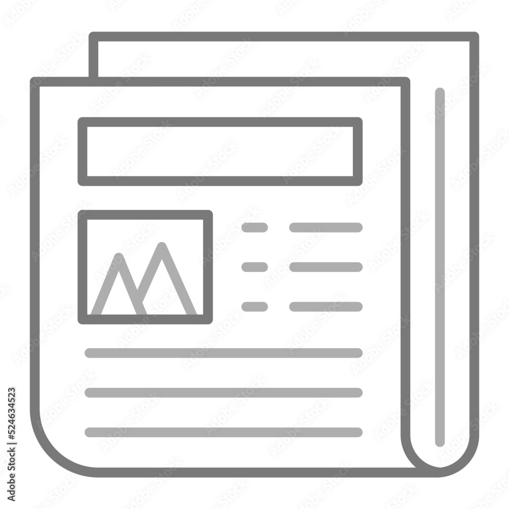 News Greyscale Line Icon News Greyscale Line Icon