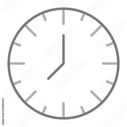 Clock Greyscale Line Icon