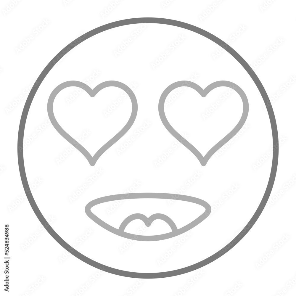 In Love Greyscale Line Icon