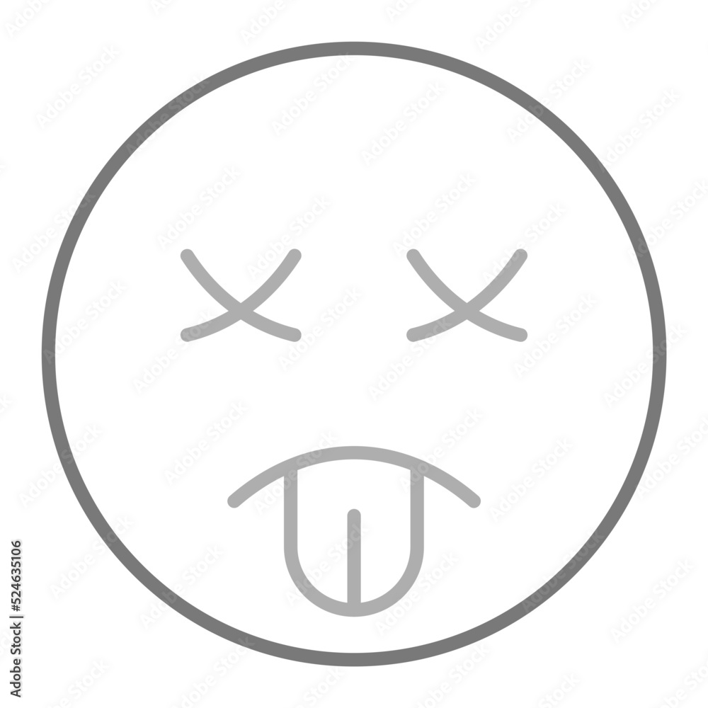 Obraz premium Knocked Out Greyscale Line Icon