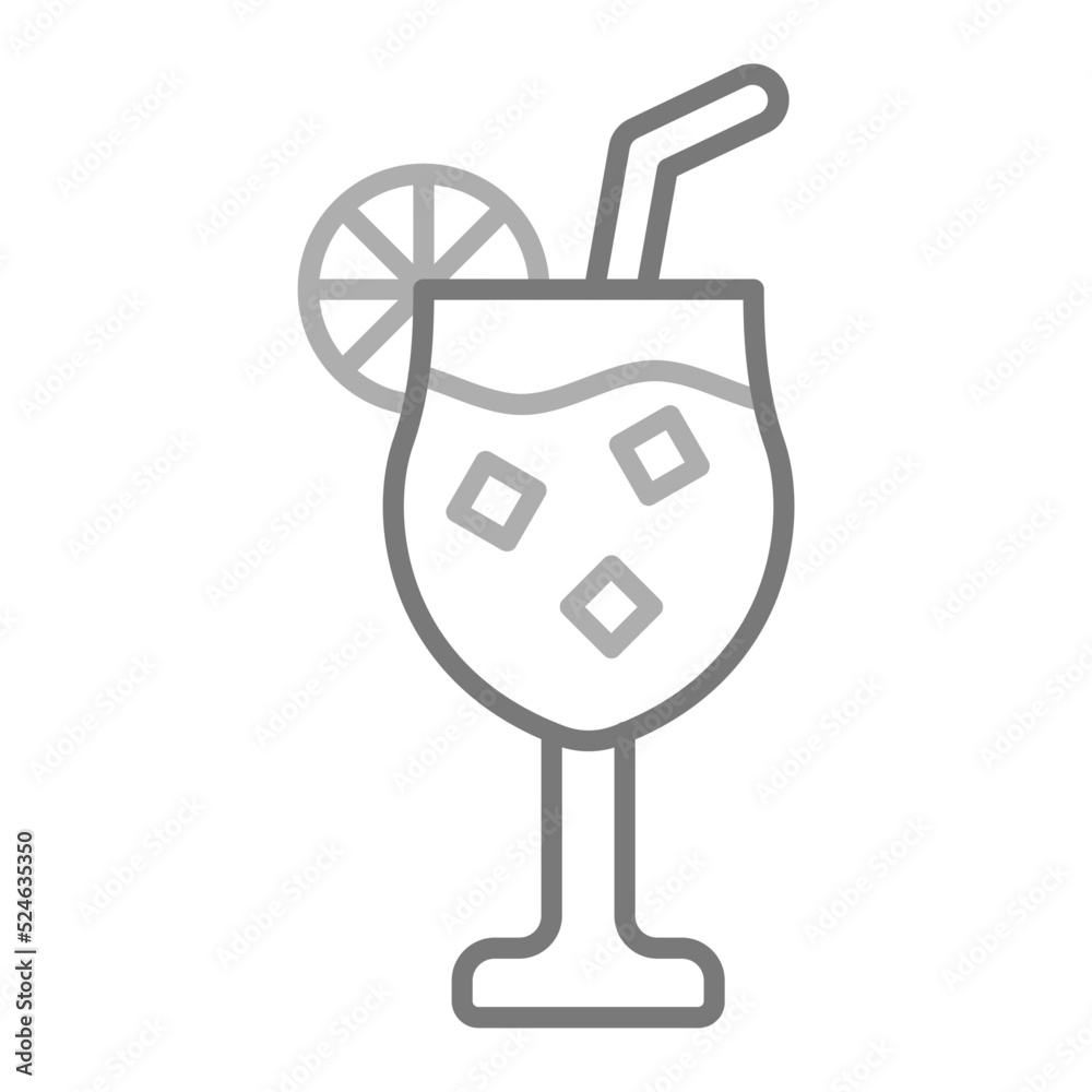 Cocktail Greyscale Line Icon