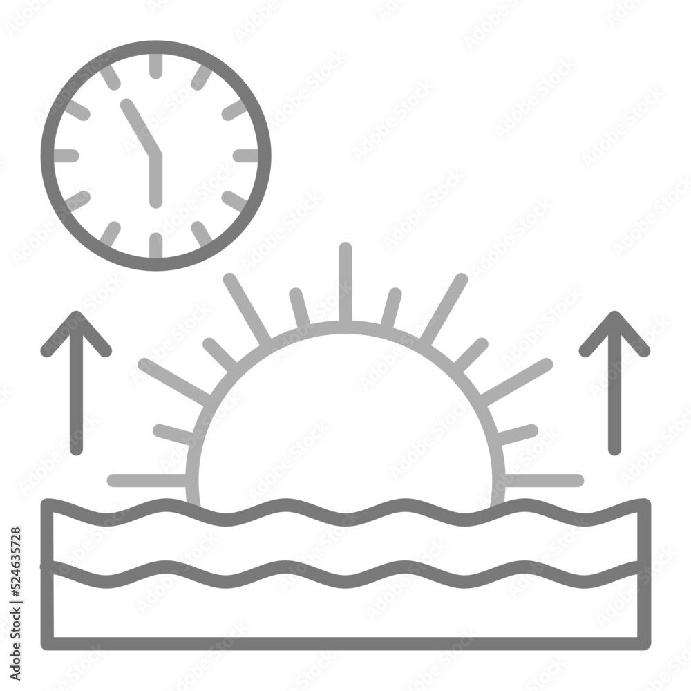 Sunrise Greyscale Line Icon Sunrise Greyscale Line Icon