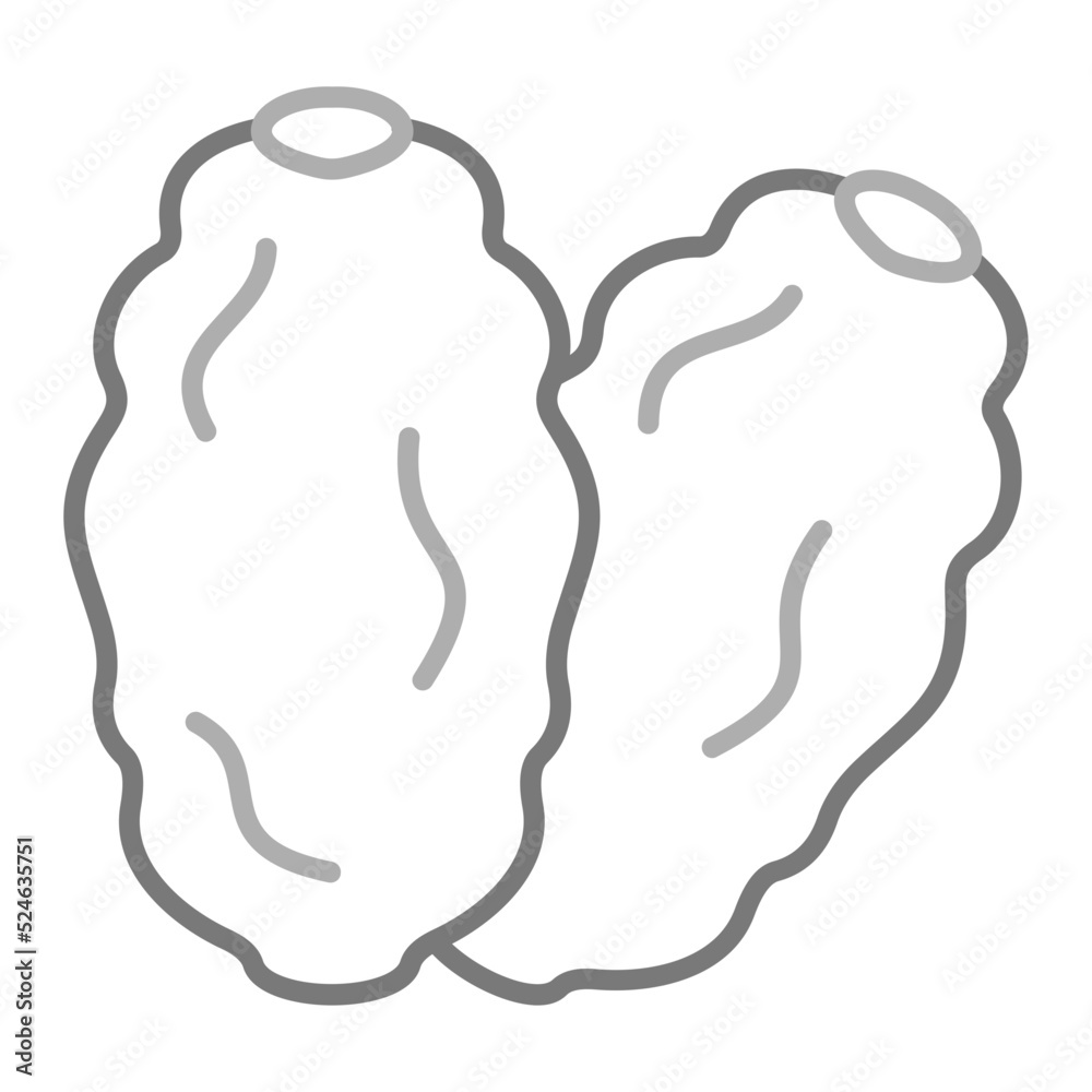 Obraz premium Dates Greyscale Line Icon