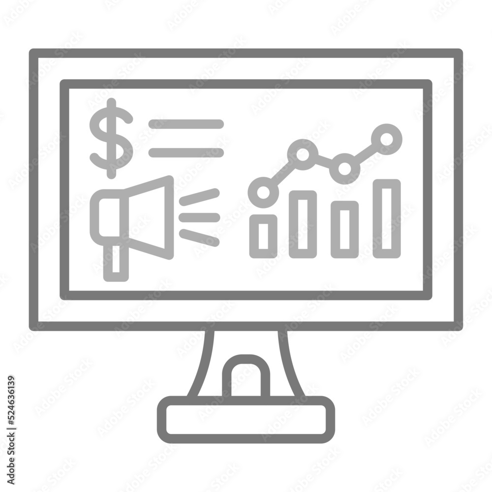 Marketing Greyscale Line Icon Marketing Greyscale Line Icon