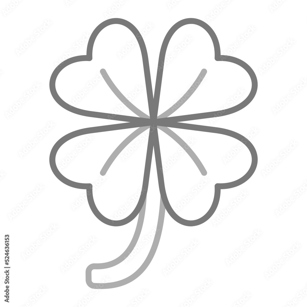 Clover Greyscale Line Icon