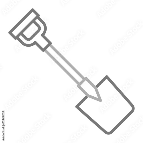 Shovel Greyscale Line Icon