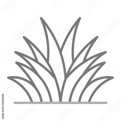 Grass Leaves Greyscale Line Icon