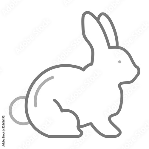 Rabbit Greyscale Line Icon