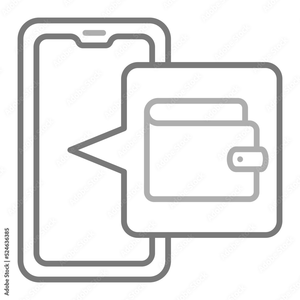 Wallet Greyscale Line Icon Wallet Greyscale Line Icon