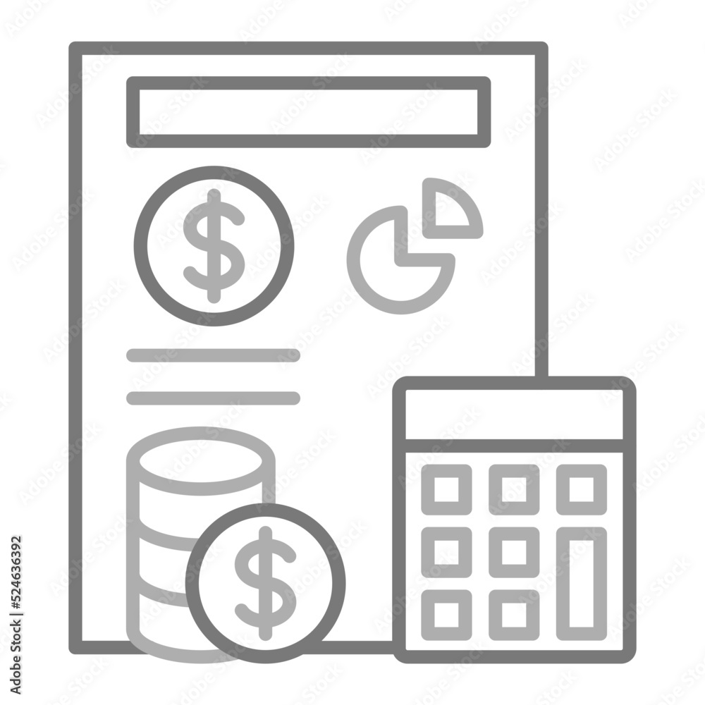 Budget Greyscale Line Icon Budget Greyscale Line Icon