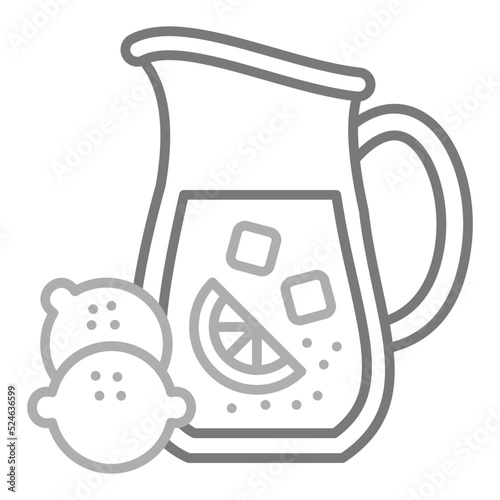 Lemonade Greyscale Line Icon