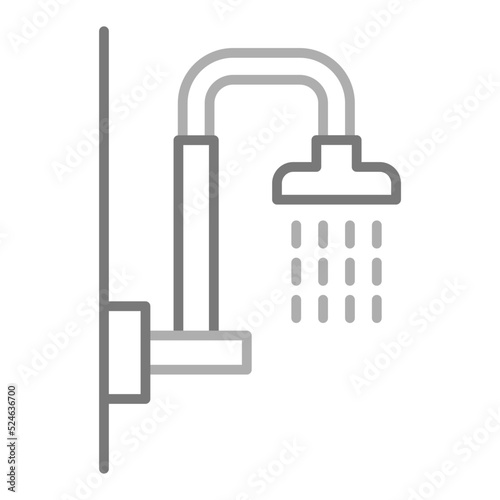 Shower Greyscale Line Icon