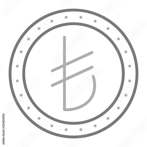 Turkish Lira Greyscale Line Icon