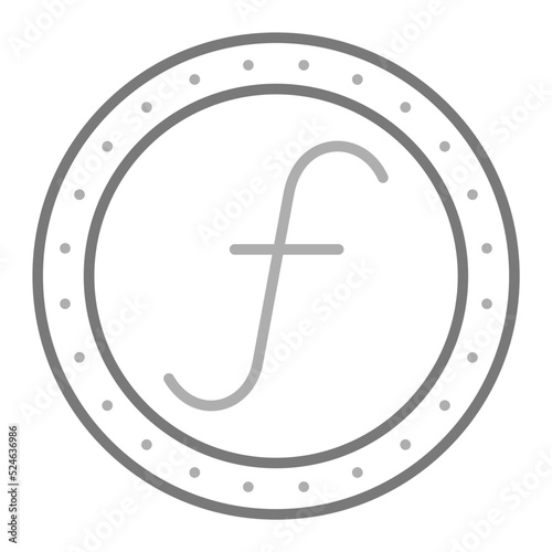 Guilder Greyscale Line Icon photo