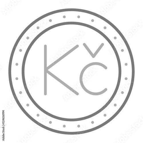 Koruna Greyscale Line Icon