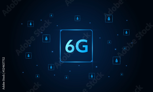 concept of technology 6G mobile network , New generation telecommunication , high-speed mobile Internet,	
