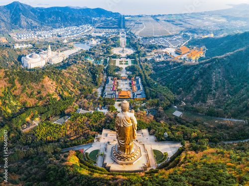 Aerial photography of Lingshan Giant Buddha Scenic Spot, Wuxi City, Jiangsu Province, China