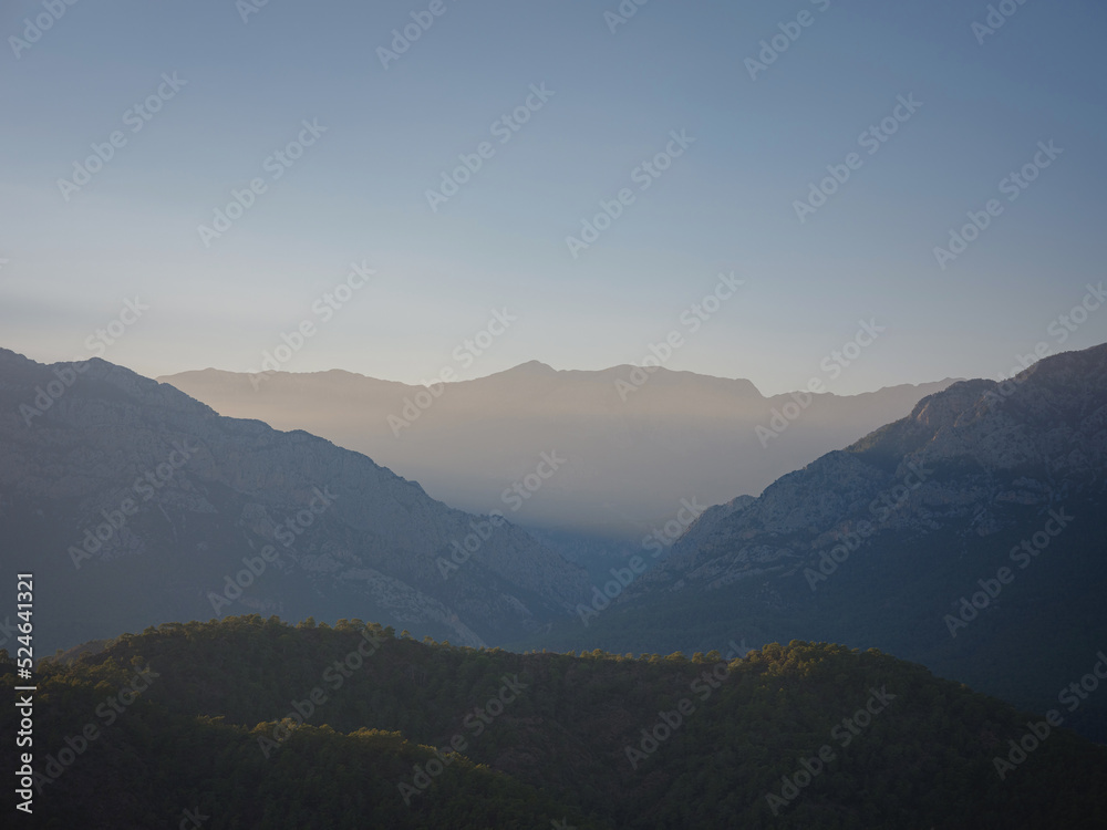 travel to Turkey, Kemer in autumn seasone. Picturesque nature. Sea and mountains.