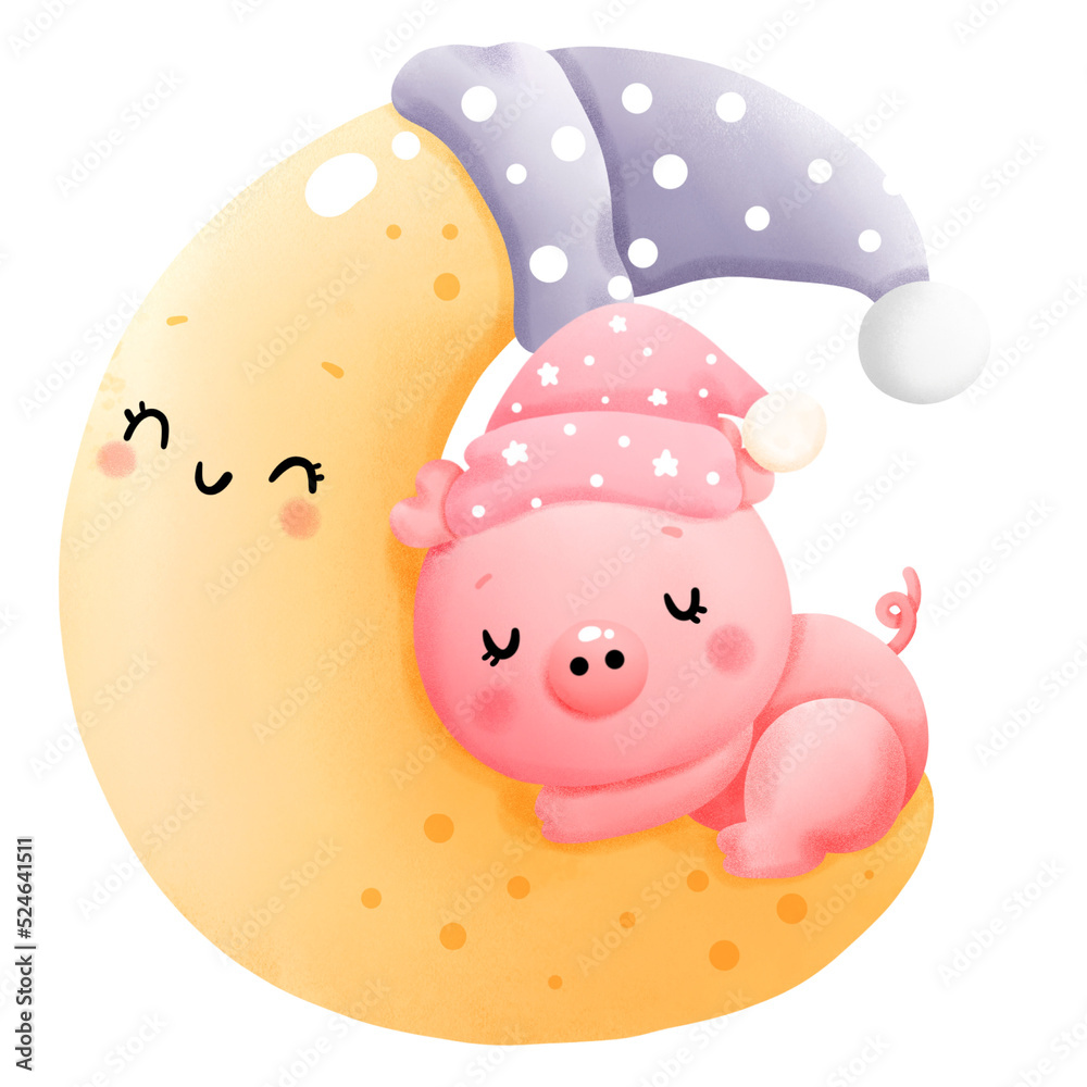 Fototapeta premium baby girl pig