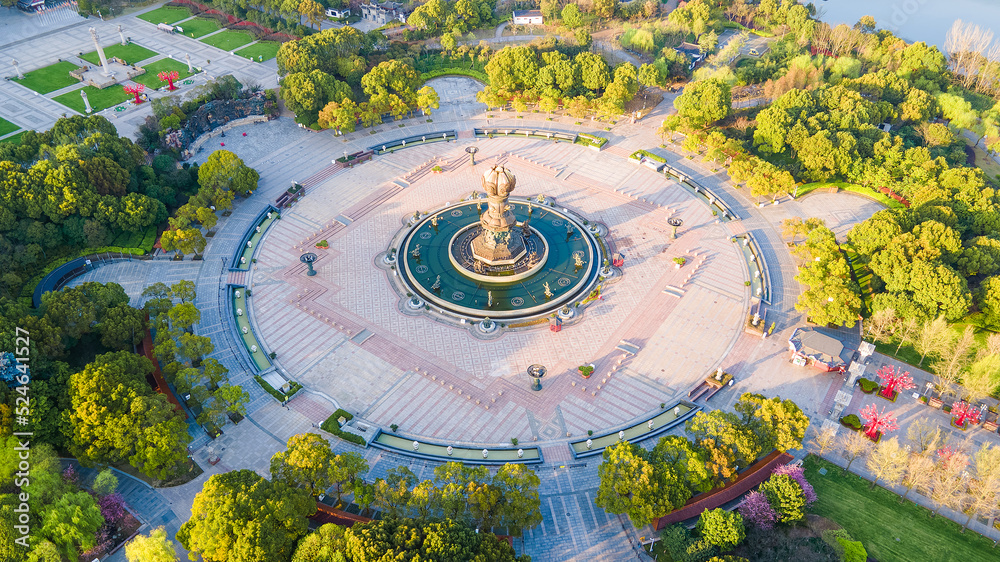 Aerial photography of Lingshan Giant Buddha Scenic Spot, Wuxi City, Jiangsu Province, China