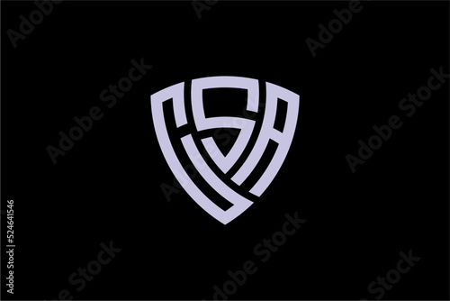 CSA creative letter shield logo design vector icon illustration photo