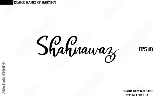 Muslim Men's Name Stylish Calligraphy Text Shahnawaz