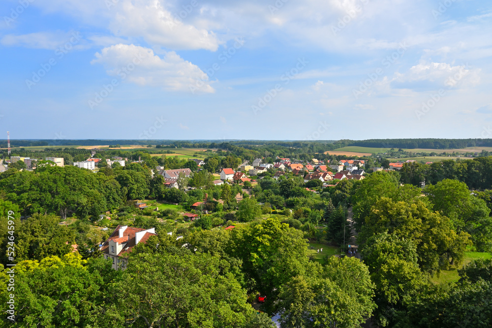 Frombork town panorama as seen from the tower of The Cathedral complex