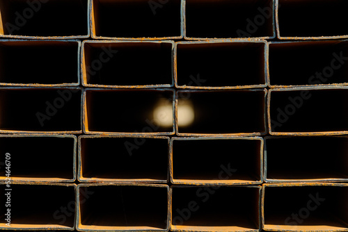 Texture of stainless steel rectangular bars of metal