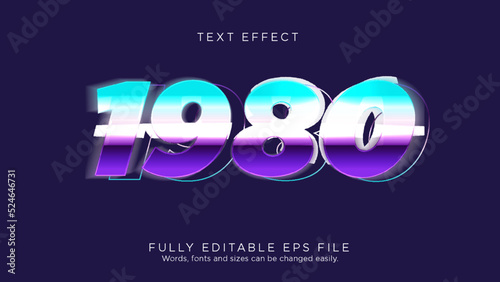 1980 Retro Vintage Text Effect Font Type