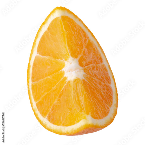 Fresh Orange slice isolated on alpha background.