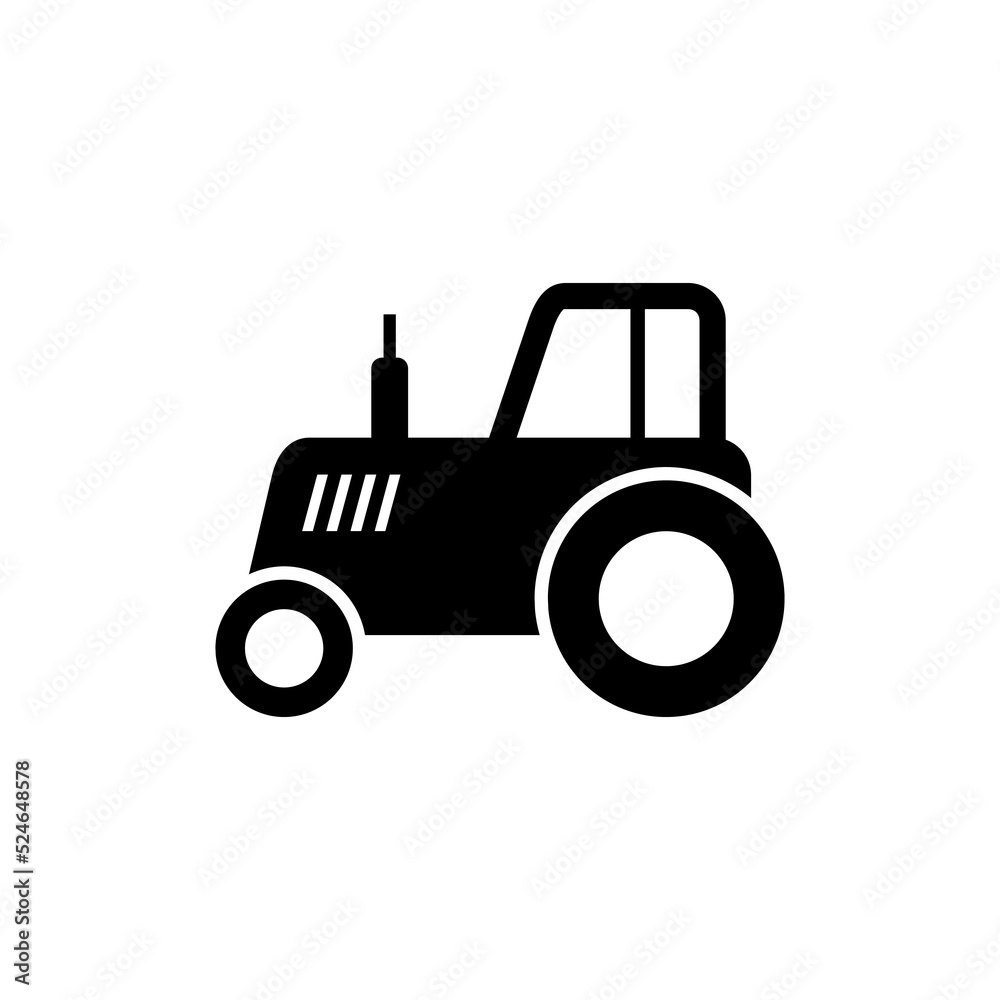 Tractor icon isolated on white background Tractor icon isolated on white background