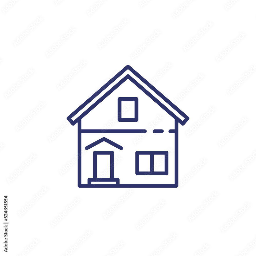 residential house line icon, vector residential house line icon, vector