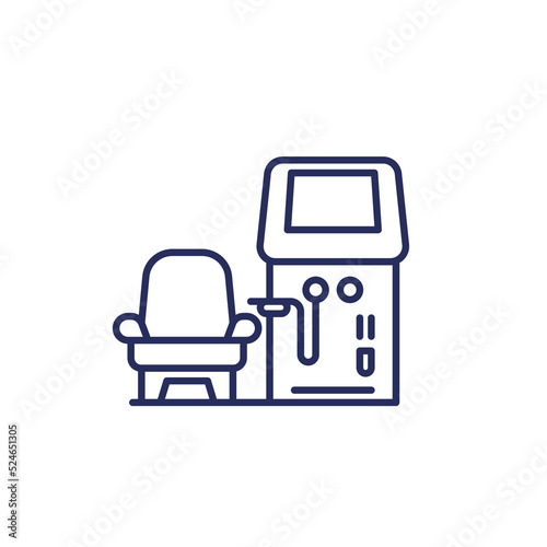dialysis machine line icon, vector
