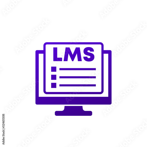 LMS icon, Learning Management System vector