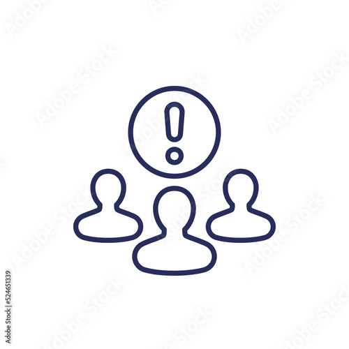 people line icon with exclamation mark