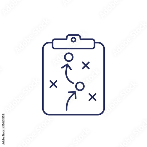 playbook line icon, game plan vector