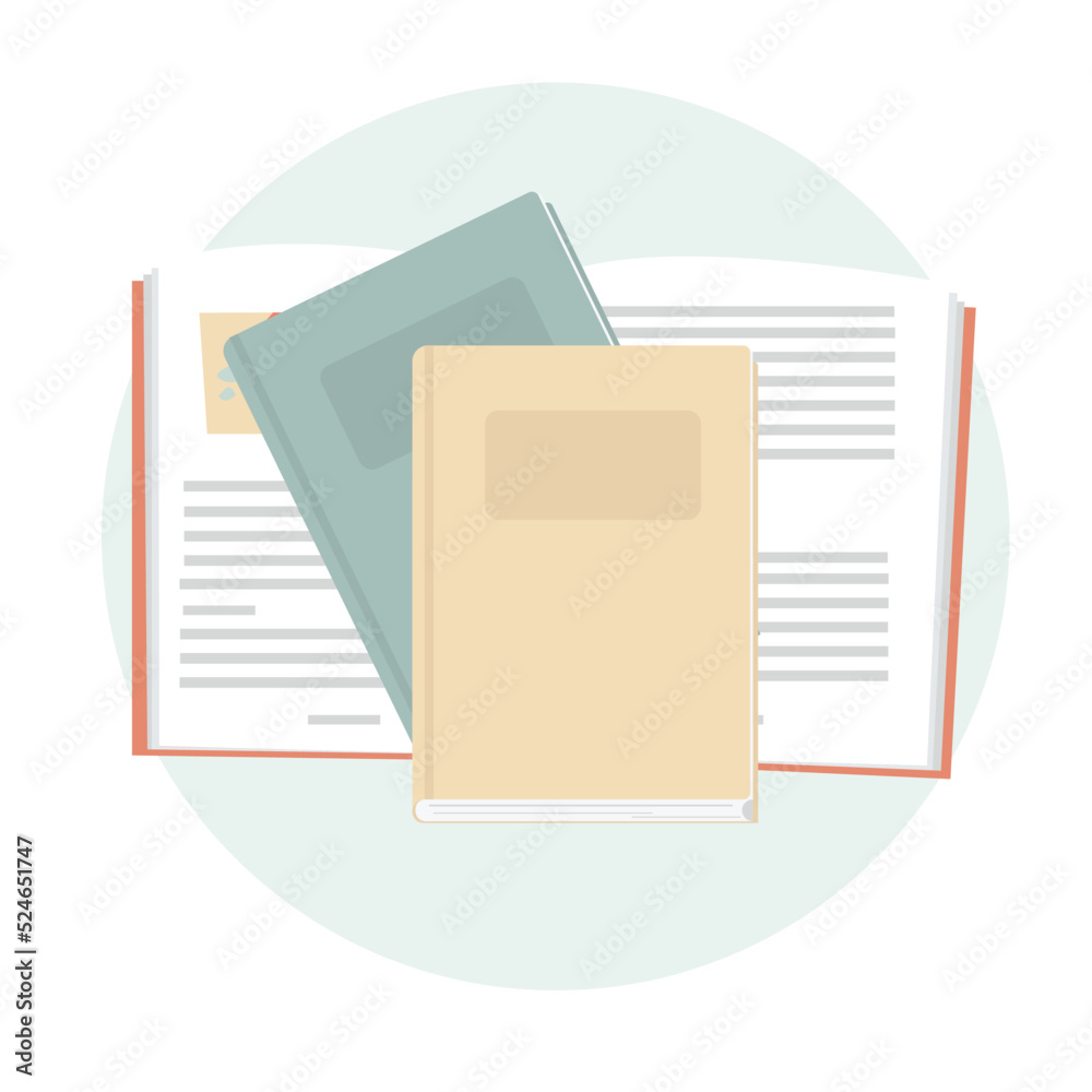 Vector illustration with open books. Vector illustration with open books.
