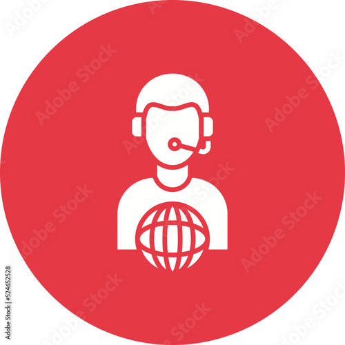 Translator Glyph Circle Background Icon