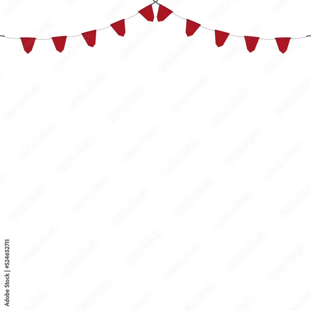 Red White Flag Hanging Banner Rope Burlap Bunting Red White Flag Hanging Banner Rope Burlap Bunting