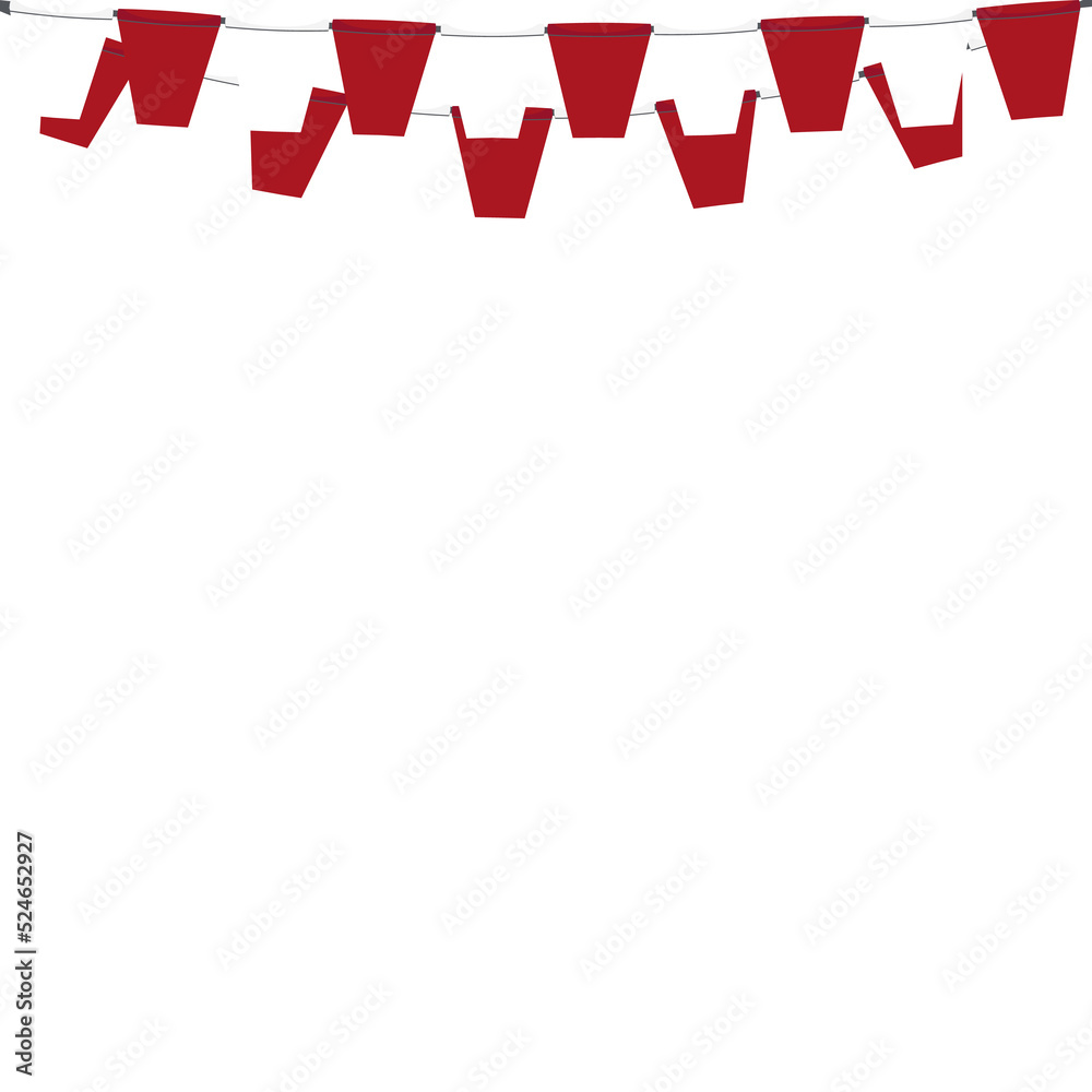Red White Flag Hanging Banner Rope Burlap Bunting Red White Flag Hanging Banner Rope Burlap Bunting