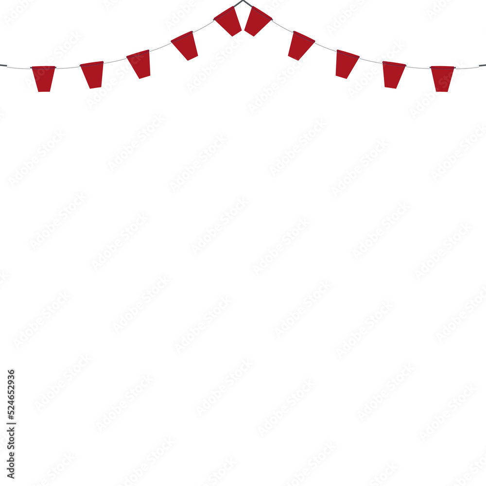 Red White Flag Hanging Banner Rope Burlap Bunting Red White Flag Hanging Banner Rope Burlap Bunting