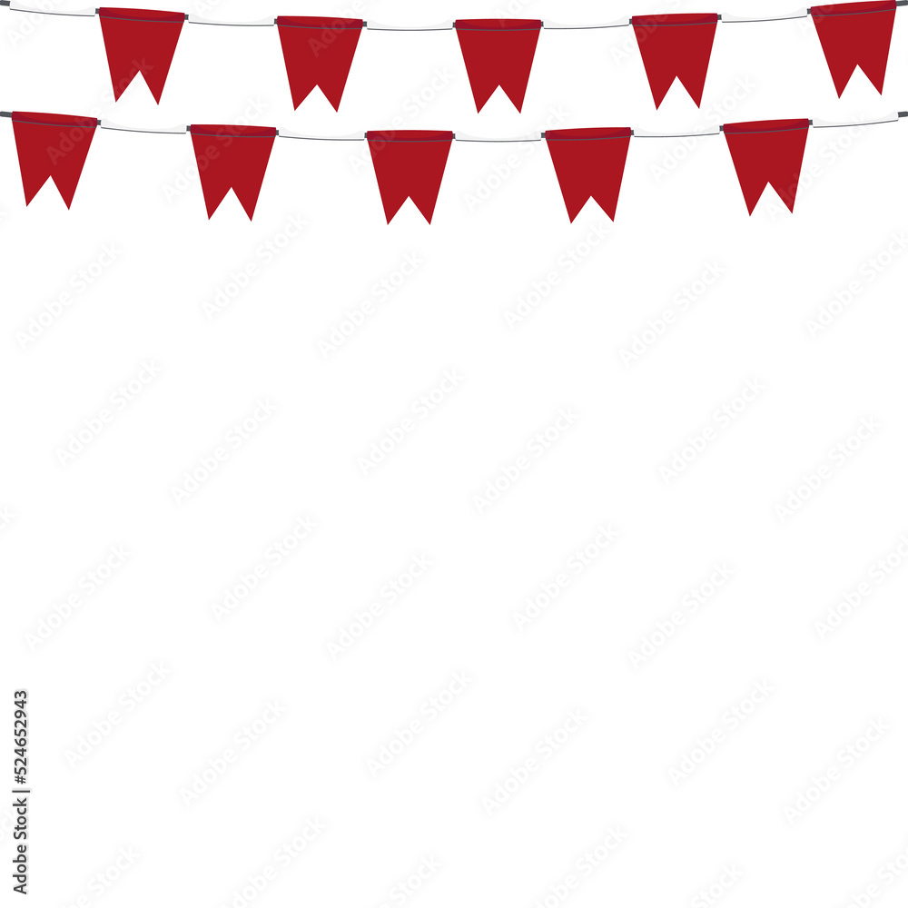 Red White Flag Hanging Banner Rope Burlap Bunting Red White Flag Hanging Banner Rope Burlap Bunting