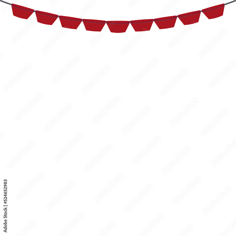 Red White Flag Hanging Banner Rope Burlap Bunting Red White Flag Hanging Banner Rope Burlap Bunting