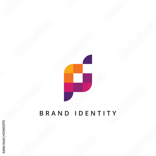 Initial Letter PI PJ PD Linked Logo Design template.