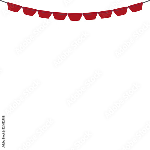 Wallpaper Mural Red White Flag Hanging Banner Rope Burlap Bunting Torontodigital.ca